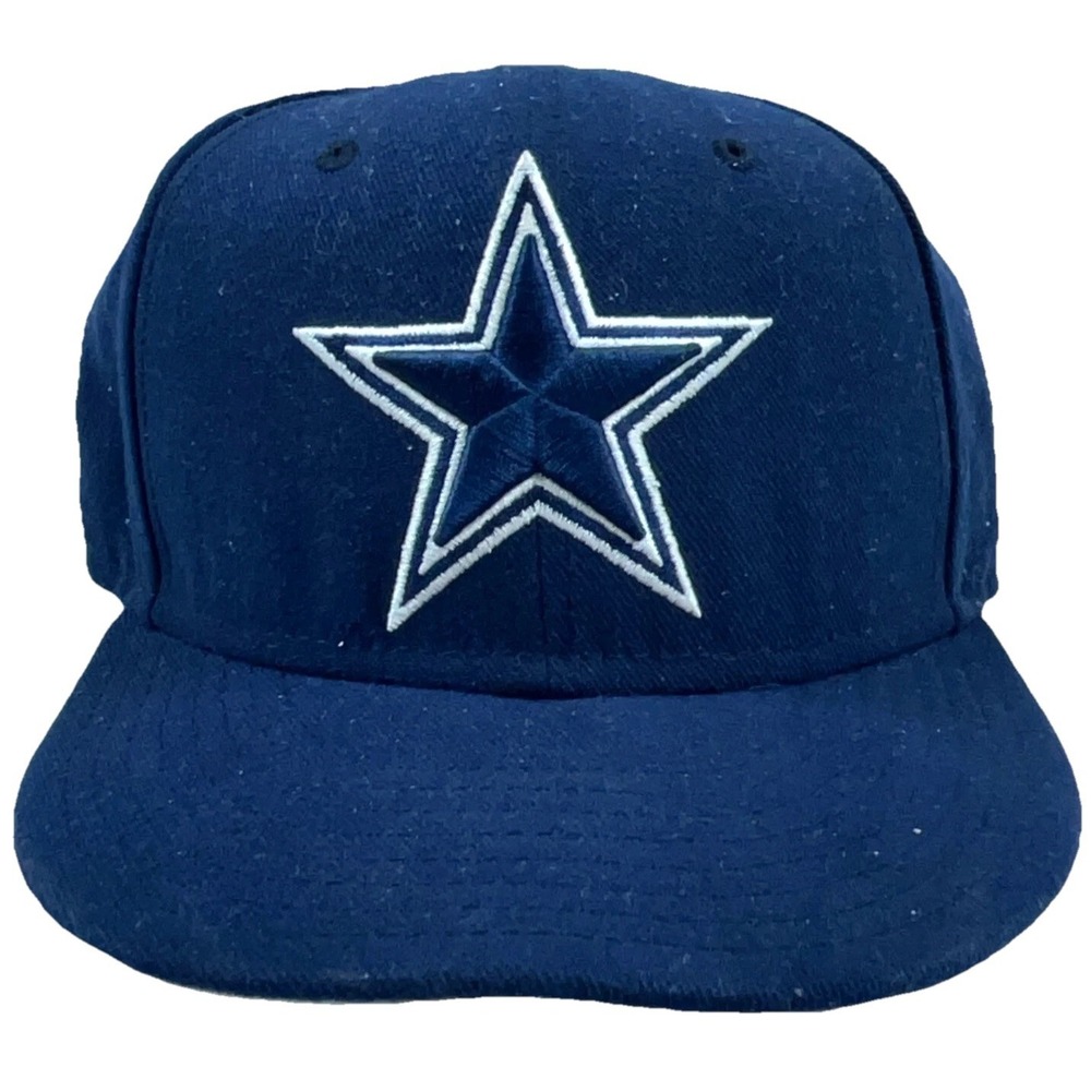 Dallas Cowboys Hat Cap Fitted Size 7 Plain Star Logo Blue White Flat Bill NFL *
